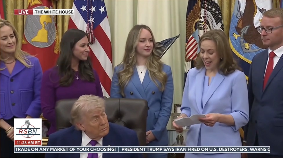 Trump appears to fall asleep while a doctor discusses maternal mortality