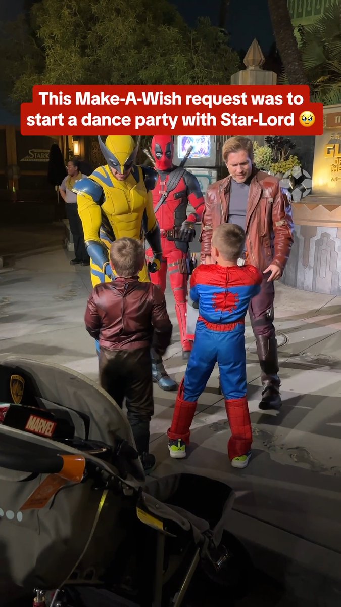 Make-A-Wish and Disney granted a Star-Lord fan's wish to kick off a dance party at Avengers Campus ❤️