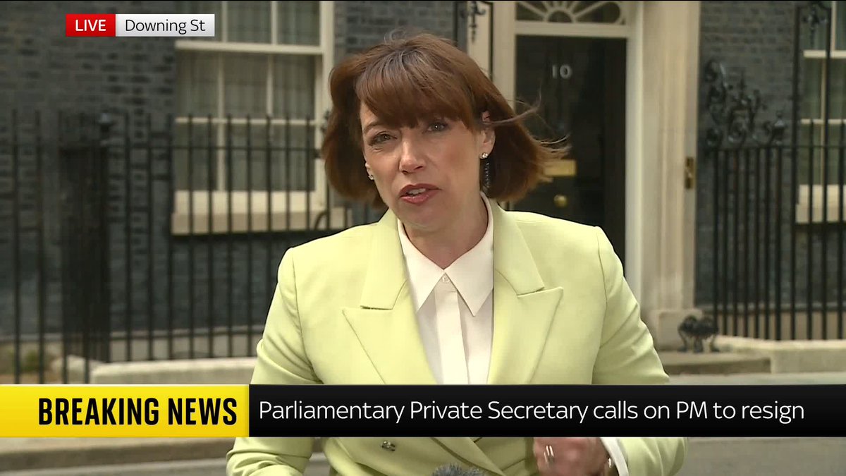 1/2 'Will this trigger more serious figures in the party to decide it’s time for Starmer to call time on himself?' Beth Rigby has the latest, as a junior member of the govt resigns and calls for the PM to stand down. More than 50 Labour MPs have now called for the PM to resign