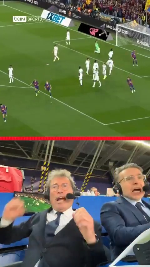 🤯 La réaction d'Omar et Benjamin en direct du Camp Nou après le coup franc de Marcus Rashford ! La vidéo complète est dispo ici 👀 : #ElClasico #LaLiga