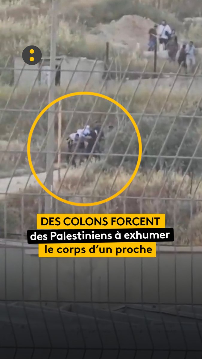 🇵🇸 Des colons israéliens ont contraint des Palestiniens à exhumer le corps d’un proche de 80 ans fraîchement enterré à Jaba’ en Cisjordanie, estimant que la tombe était trop proche de leur colonie.
