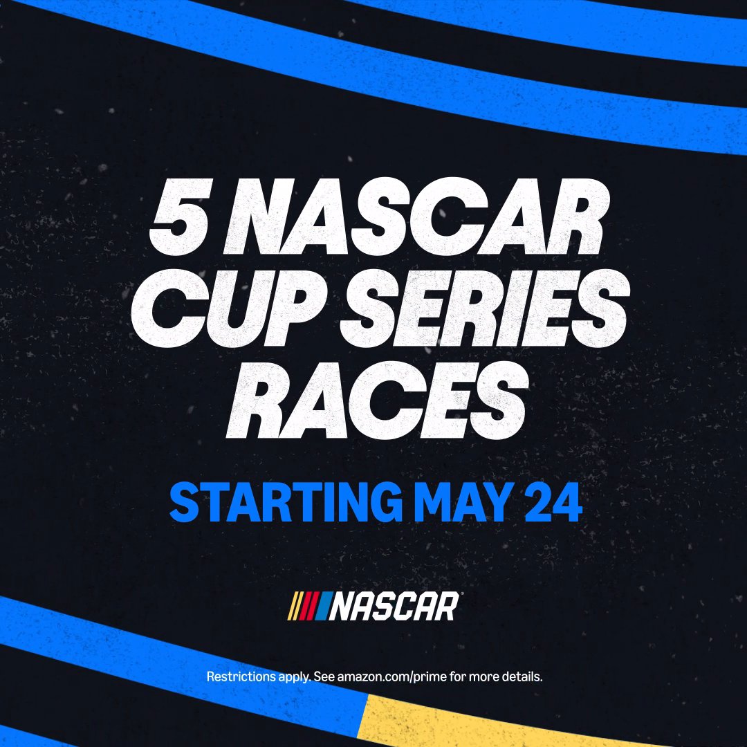 #NASCARonPrime is BACK 🏁 @nascar returns to @primevideo on May 24