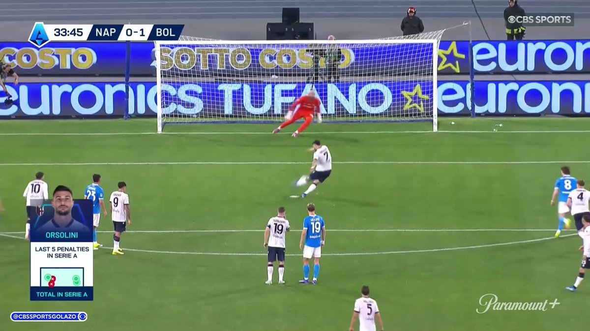 After VAR review, a foul in the box allows Riccardo Orsolini to double Bologna's lead from the spot. 👀