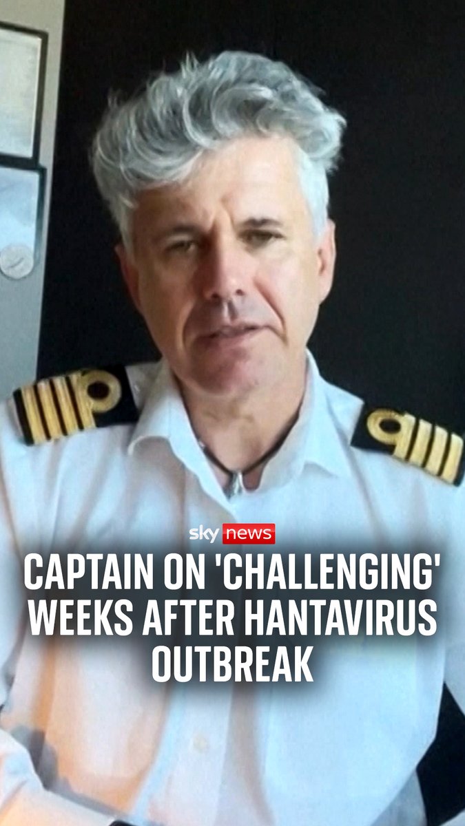 Watch the MV Hondius captain speak about the "challenging" weeks after the Hantavirus outbreak. Two people died on board the cruise ship during its voyage from southern Argentina to Tenerife, while other people were medically evacuated.