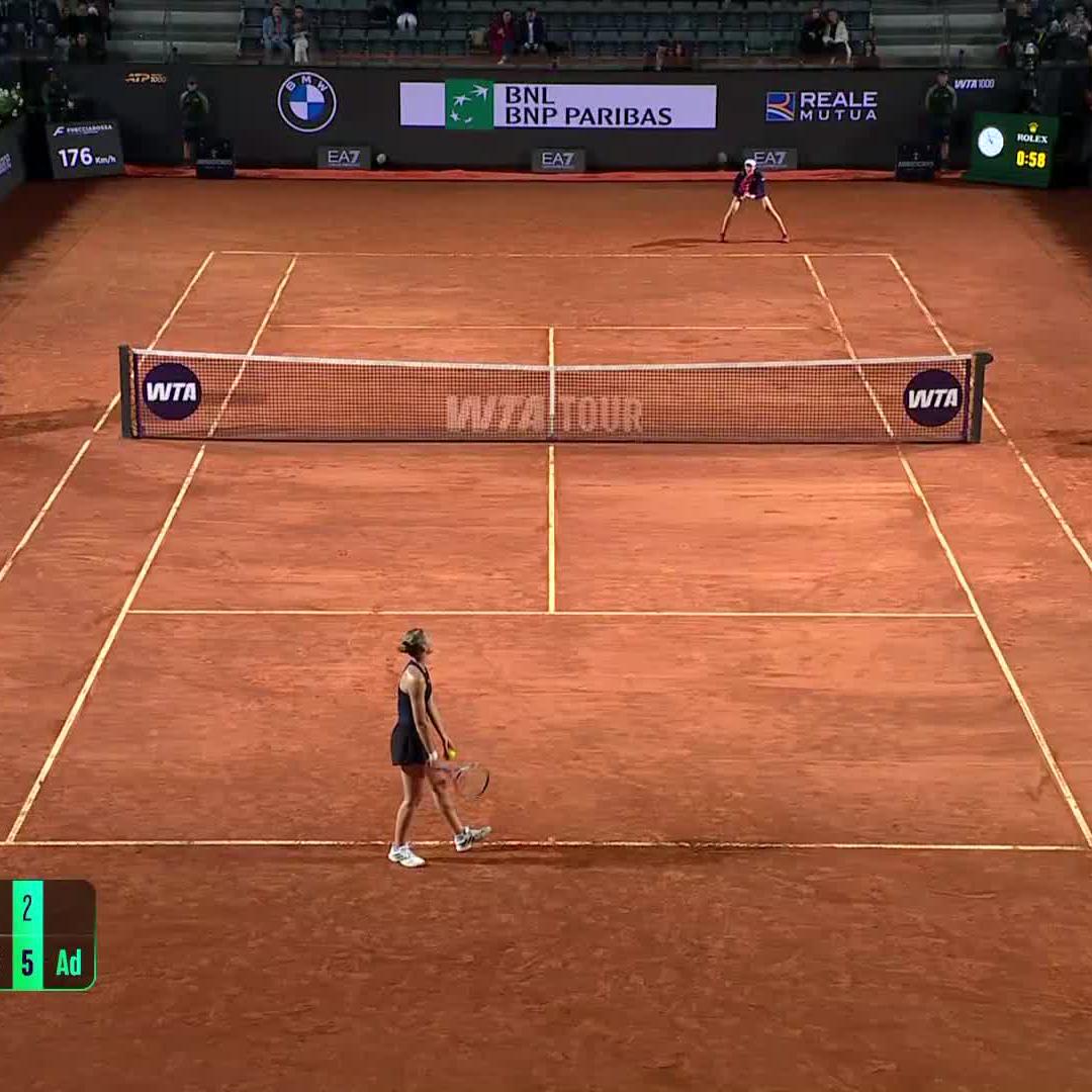 Quickly to the Quarterfinals! 🏃‍♀️ Elena Rybakina defeats Pliskova 6-0, 6-2 in under an hour in Rome. #IBI26