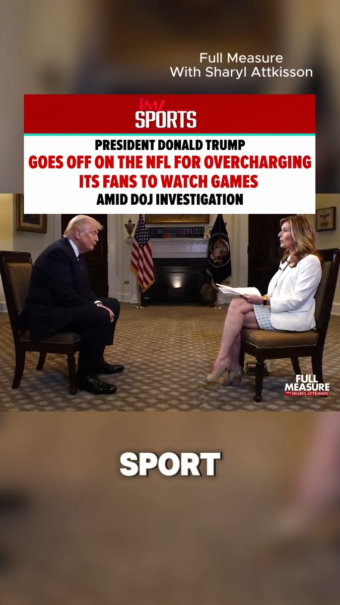 😳 President Donald Trump went off on the NFL in a recent interview with Sharyl Attkisson, criticizing the league for being too money-hungry and pricing fans out of the sport. This all comes amid a DOJ investigation into the NFL over alleged anticompetitive tactics and claims that the league overcharged customers.