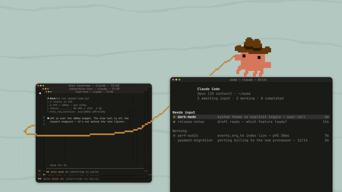 New in Claude Code: agent view. One list of all your sessions, available today as a research preview.