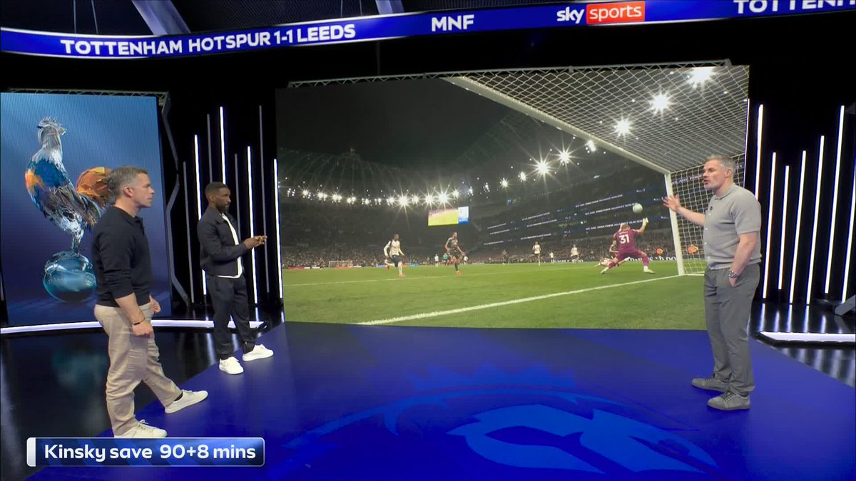 “That must be the greatest save he’s probably made in his career.” "That save could be the save that keeps them in the Premier League." Jamie Carragher & Jermain Defoe OBE praise Kinsky’s comeback for Spurs after a superb performance against Leeds.