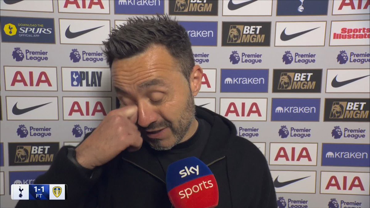 “We didn’t play well, but fighting against relegation is like this…” 😮 Roberto De Zerbi reacts after Spurs salvage a point against Leeds.
