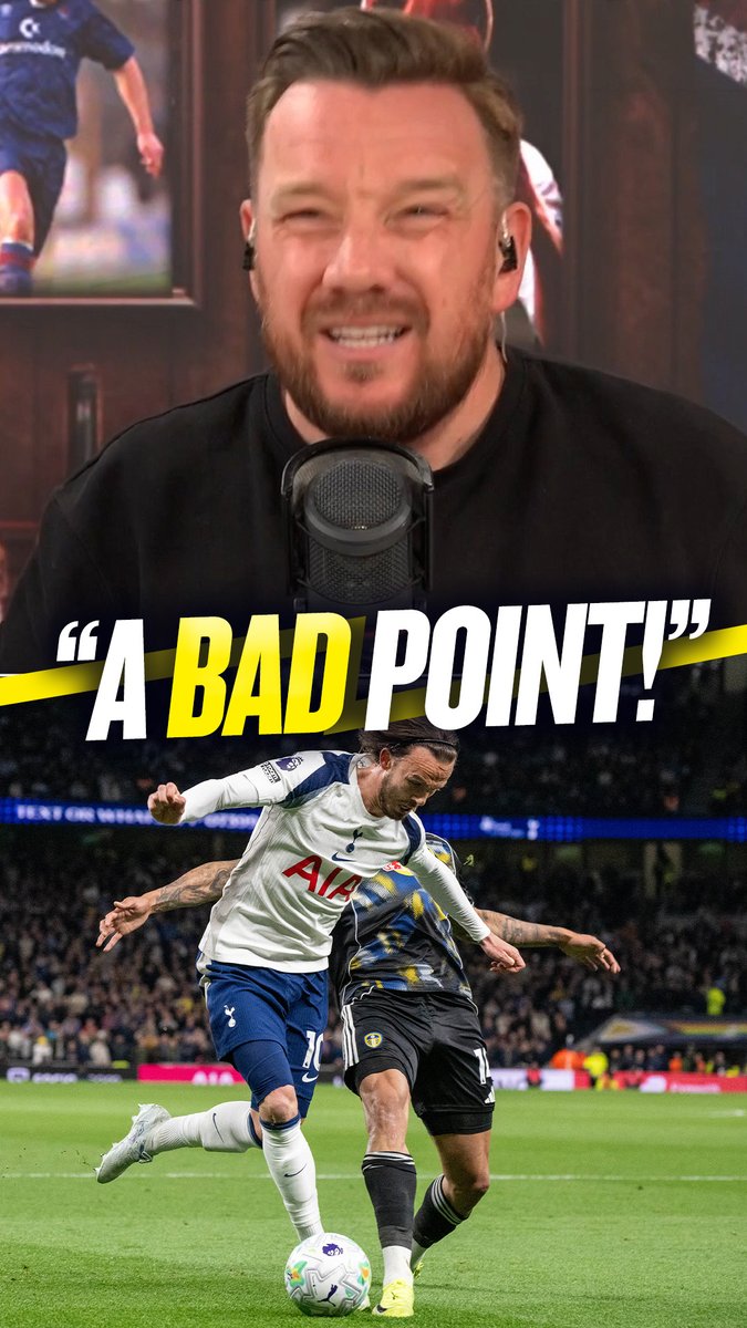 ❌ "It's not a good point!" 😡 "That's a bad point. We can't win at home!" Jamie O'Hara claims Spurs' draw with Leeds is a 'bad point'