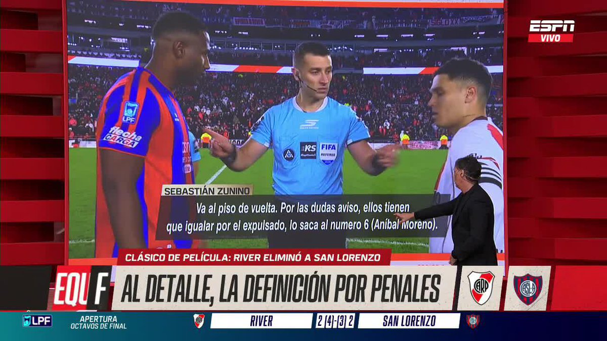 👀 Al detalle, analizamos la curiosa escena en el sorteo previo a la tanda de penales entre River y San Lorenzo en el Monumental. ▶️ Mirá #ESPNEquipoF en el Plan Premium de #DisneyPlus