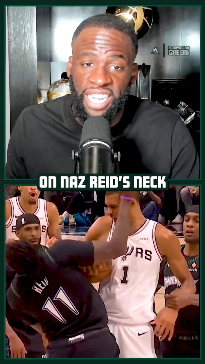 Draymond on Wemby's ejection from Game 4 for elbowing Naz Reid “I saw Mitch Johnson's press conference, I was like 'Woah'... Jaden McDaniels and Joker just got fined for much less, I would say to the Minnesota Timberwolves 'Hey guys, this is fair game, there's no suspension, there's no fines, who's gonna elbow him (Wemby) in the face?'... Cause what he just did was set a tone.”