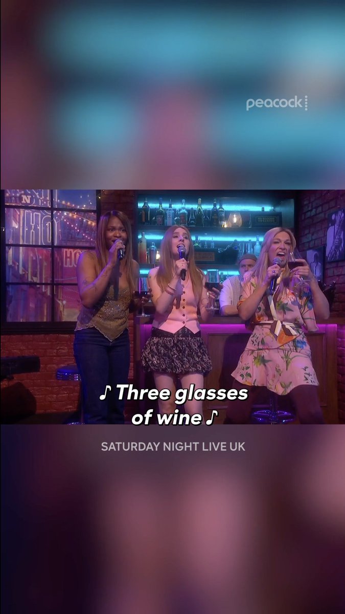 Two glasses of wine 🎶 A new episode of #SNLUK is streaming now on Peacock.