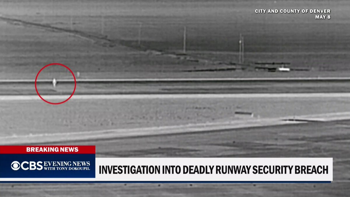 A Frontier plane fatally struck a pedestrian in Denver as it was taking off for Los Angeles Friday night. The person, who has not been identified, jumped the airport's perimeter fence and was hit two minutes later while crossing the runway, the airport said.