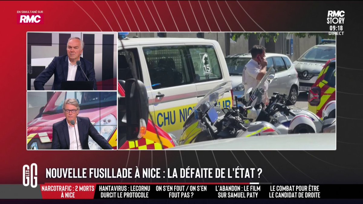 🚨 Nice : 2 morts visés au hasard et 6 blessés dans une fusillade. 📞 Alex, fonctionnaire de police, au 3216 : "Le quartier est tenu par des étrangers en situation irrégulière. On les attrape 20 fois par semaine mais ils ressortent. La justice ne fait pas son boulot." #GGRMC