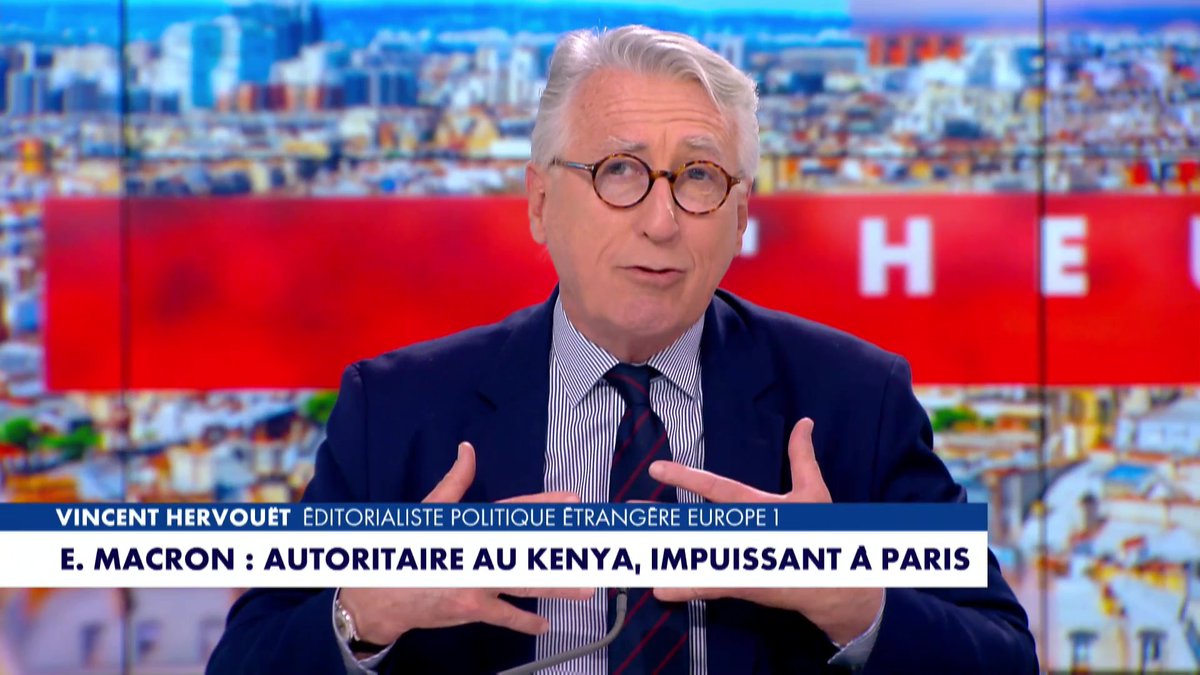 « Est-ce que vous imaginez un instant qu’en Australie, en Algérie, aux Etats-Unis, Emmanuel Macron aurait osé rappeler à l’ordre l’assistance sans se faire huer ? Il va en Afrique et il fait la leçon aux Africains », interroge Vincent Hervouet #HDPros Pascal Praud #Europe1