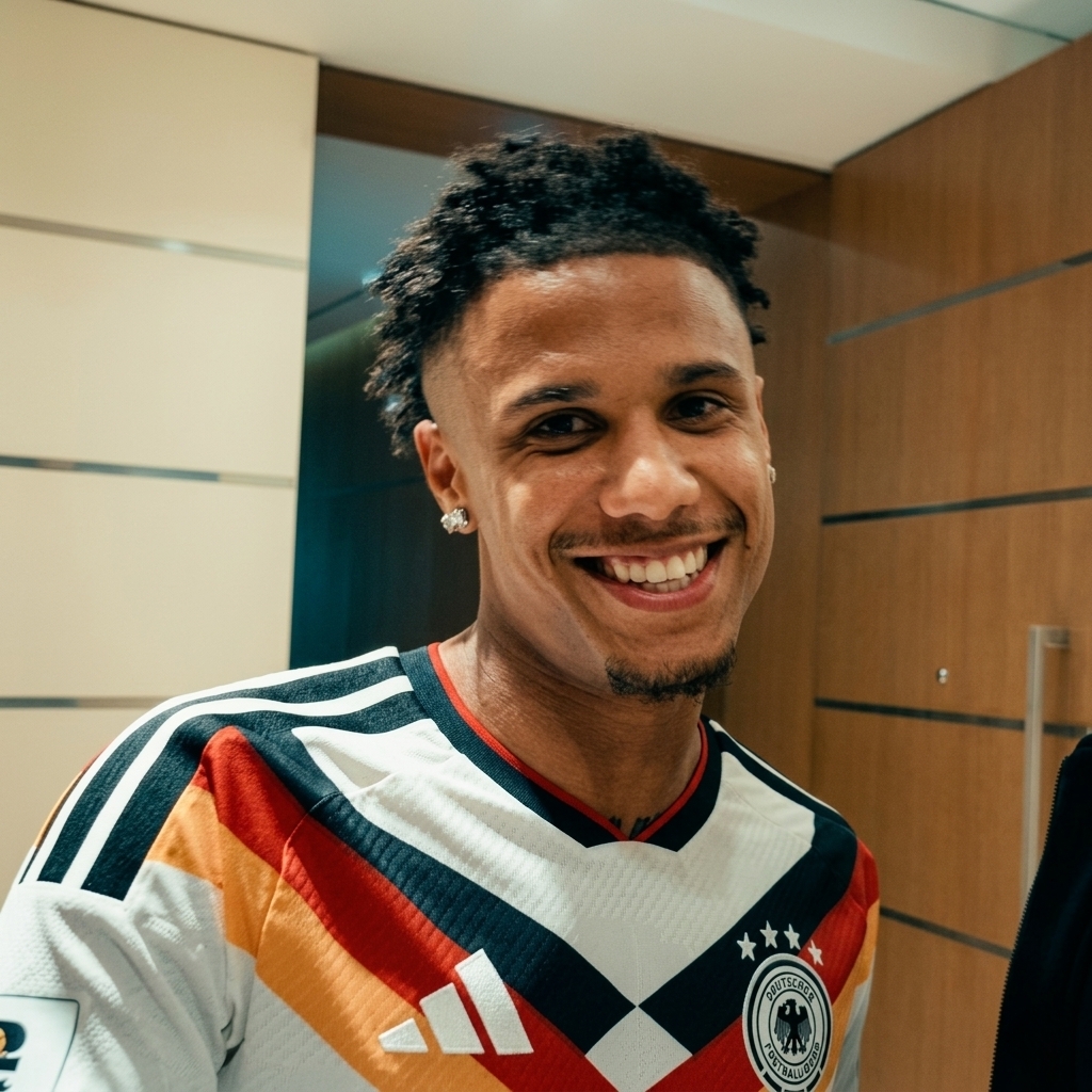 Ismail Jakobs, Leroy Sané'nin Almanya formasıyla.