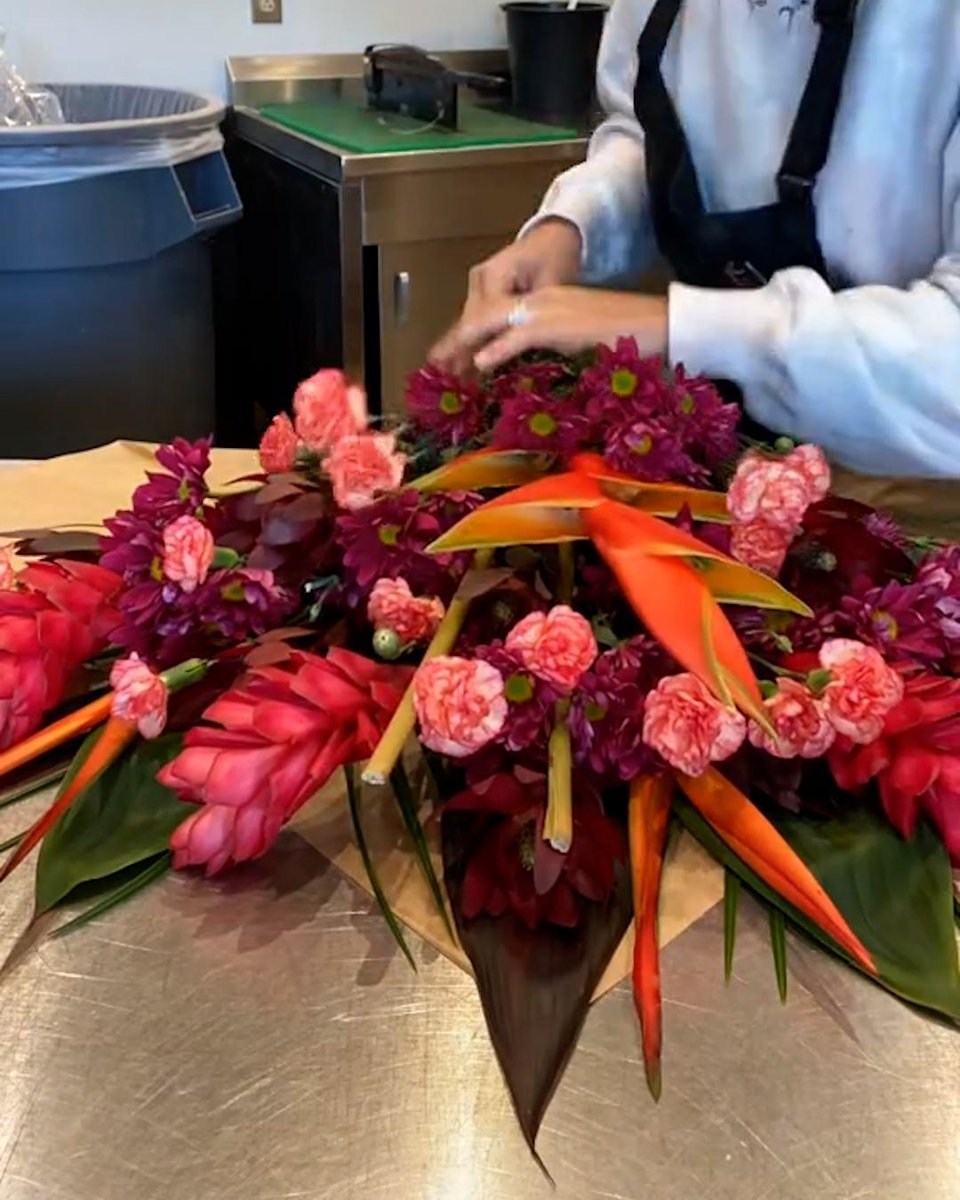 making floral bouquets is relaxing