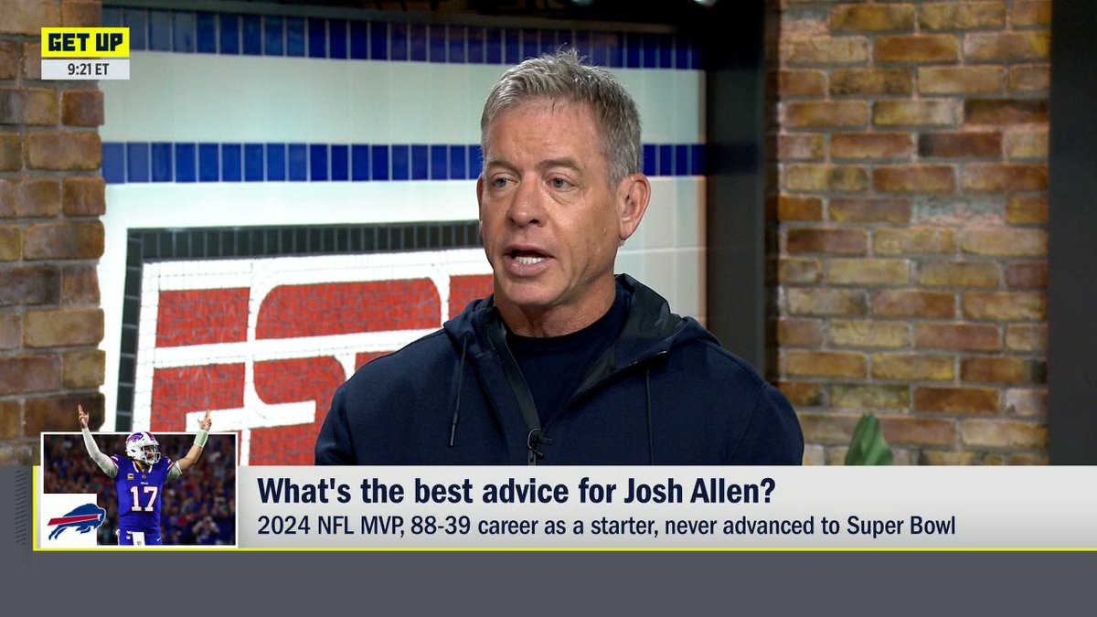 "To watch what he's been able to do in the NFL has been remarkable. He was the perfect guy for that city, and they're lucky to have him." Troy Aikman gives high praise to Josh Allen 👏