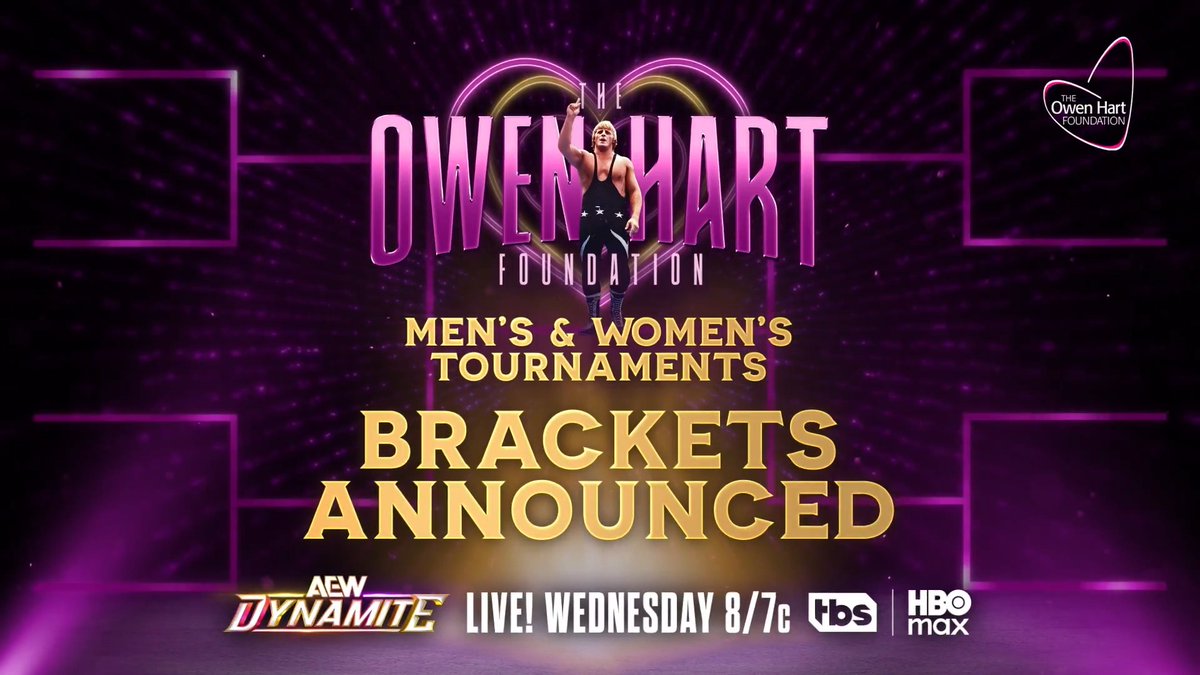 TOMORROW, 5/13 Wednesday Night #AEWDynamite Asheville, NC LIVE at 8ET / 7CT on TBS Network + @HBOMAX #OwenCup Brackets Announced The 2026 Owen Hart Foundation Men's & Women's Tournament brackets will be announced LIVE on TBS + streaming on HBO MAX, TOMORROW!