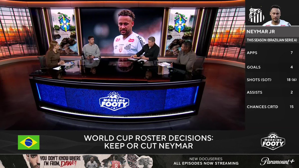 Should Carlo Ancelotti include Neymar in Brazil's World Cup squad? 🤔 Nico Cantor, @Oeste and Tony Meola weigh in