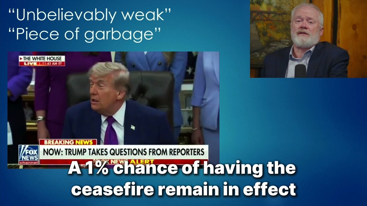 There's no end in sight to the Iran conflict because the US and Iran are not even close to being on the same page. Trump calls their proposal a "piece of garbage," and Iran says it will never bow its head before the enemy. If you ask me (and even Robert Kagan agrees!) Iran is in the driver's seat, and we've lost the ability to exert our will. Full report:
