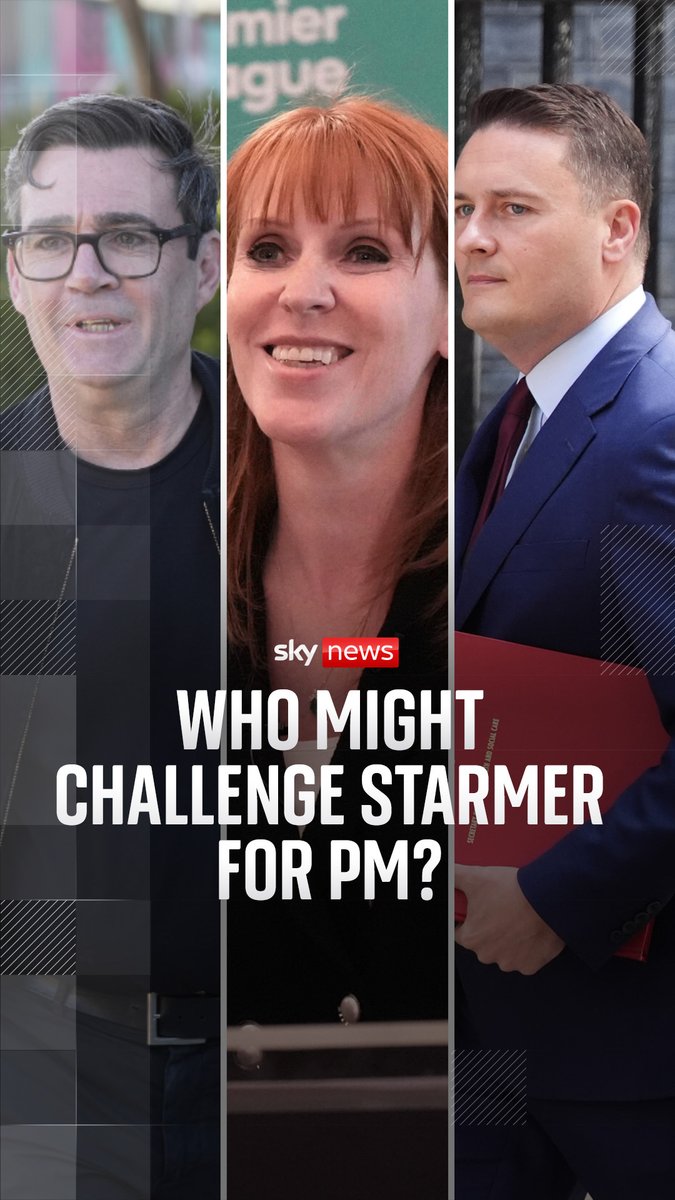 From Angela Rayner to Andy Burnham: who are the candidates that could replace the PM? As Sir Keir Starmer faces mounting pressure, Sky's Ali Fortescue explains who's in the running to challenge him in a leadership contest. 🔗