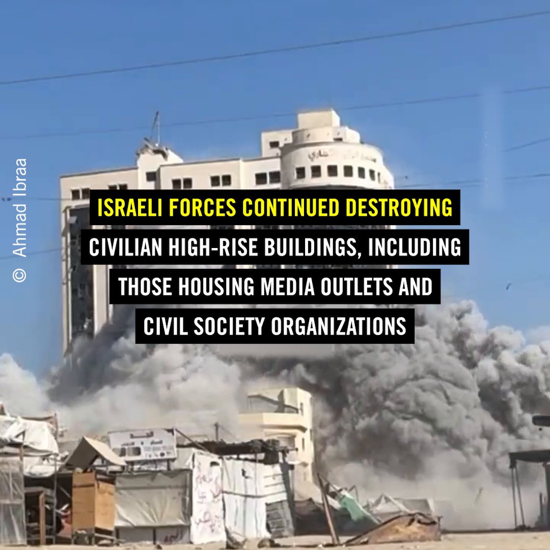 Israel's unlawful and wanton destruction of civilian high-rise buildings continues to have devastating consequences for displaced Palestinian families in the occupied Gaza Strip, where reconstruction remains a distant dream amid ongoing genocide and air strikes despite the October 2025 so-called ceasefire. Israel must allow immediate, unfettered access to indispensable aid and goods, including shelter material. Israeli officials who ordered unlawful destruction, collective punishment or acts of genocide must be held accountable.
