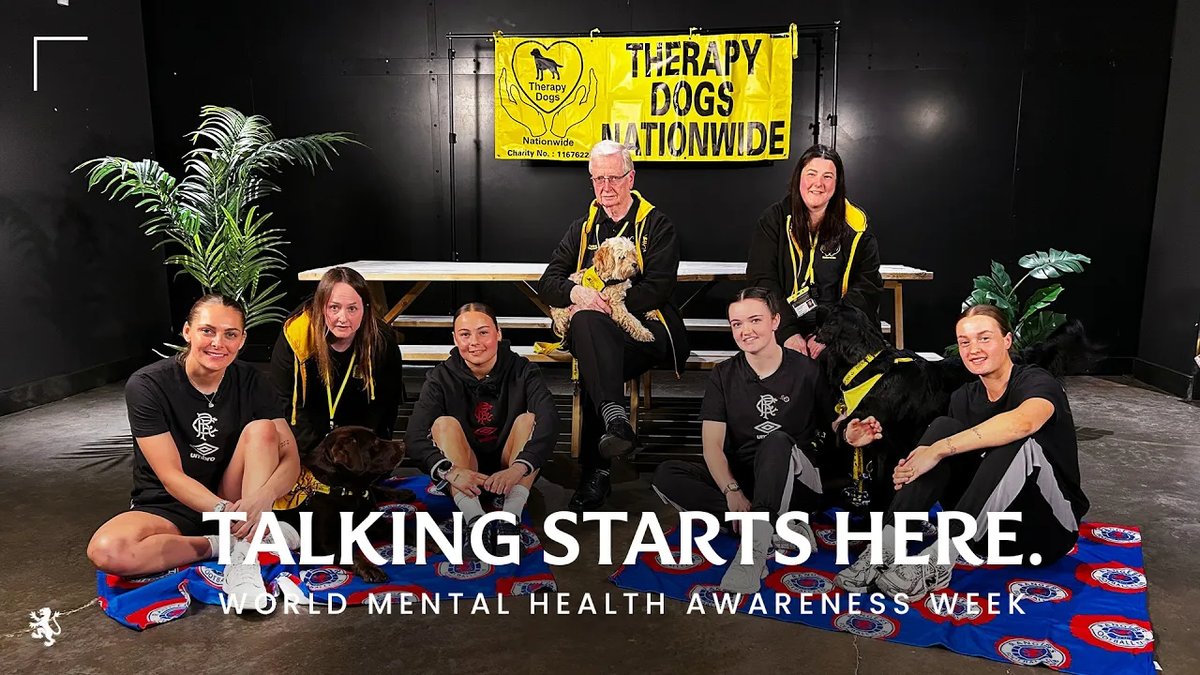 ๐ Our players met up with Therapy Dogs Nationwide during World Mental Health Awareness Week to discuss mental health and wellbeing, highlighting the value of open conversations, support networks and emotional resilience in both sport and everyday life.