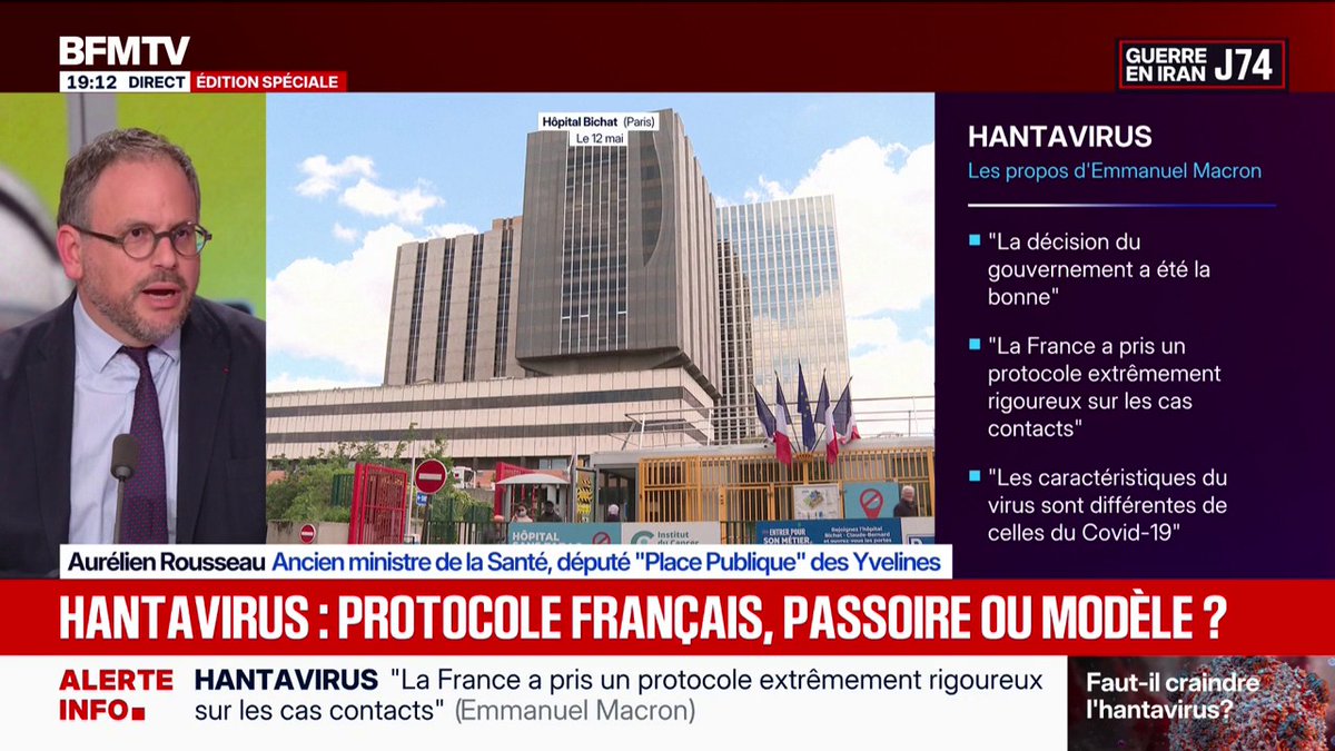 Hantavirus: Aurélien Rousseau, ancien ministre de la Santé, estime que certaines déclarations du gouvernement sont dites "trop tôt"