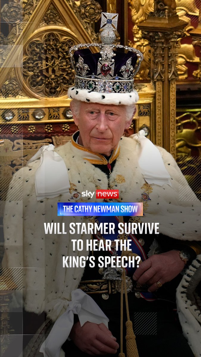 Will Keir Starmer survive to hear the King's Speech? The State Opening of Parliament marks the formal start of the parliamentary year and takes place tomorrow, but the PM is facing mounting pressure to stand down. Watch the Cathy Newman show live now: