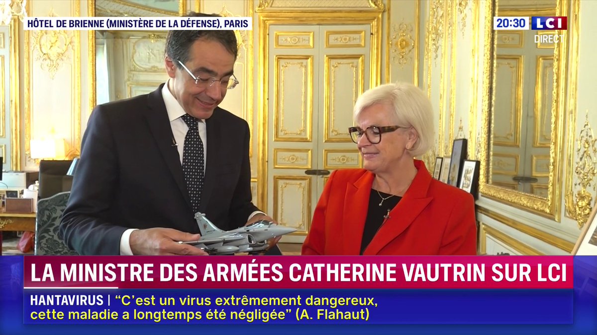🔴 La ministre des armées Catherine Vautrin sur LCI ➡️ "Il y a une diplomatie du rafale. (...) En Inde, on a un contrat de plus de 100 avions qui est en cours de discussion." Catherine Vautrin