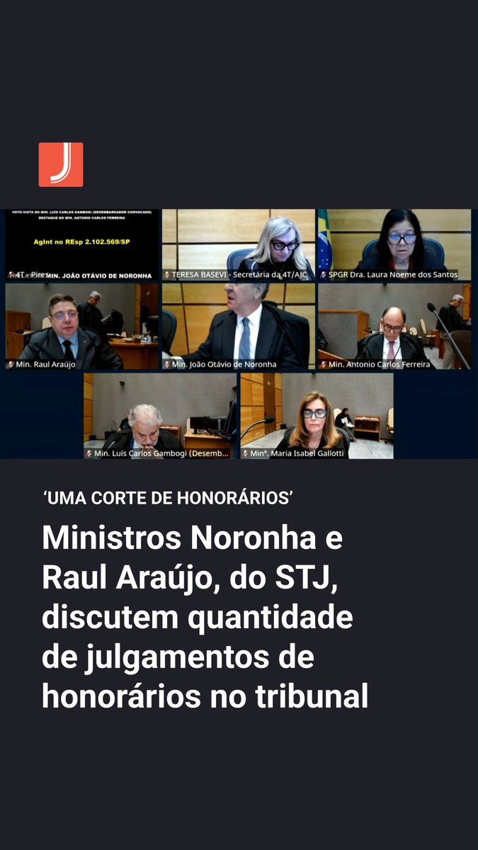 O presidente da 4ª Turma do STJ, ministro João Otávio de Noronha, disse estar "perplexo" com a quantidade de casos sobre honorários advocatícios que chegam até a corte. "Nós só julgamos honorários", chegou a dizer durante sessão do colegiado nesta quarta-feira.