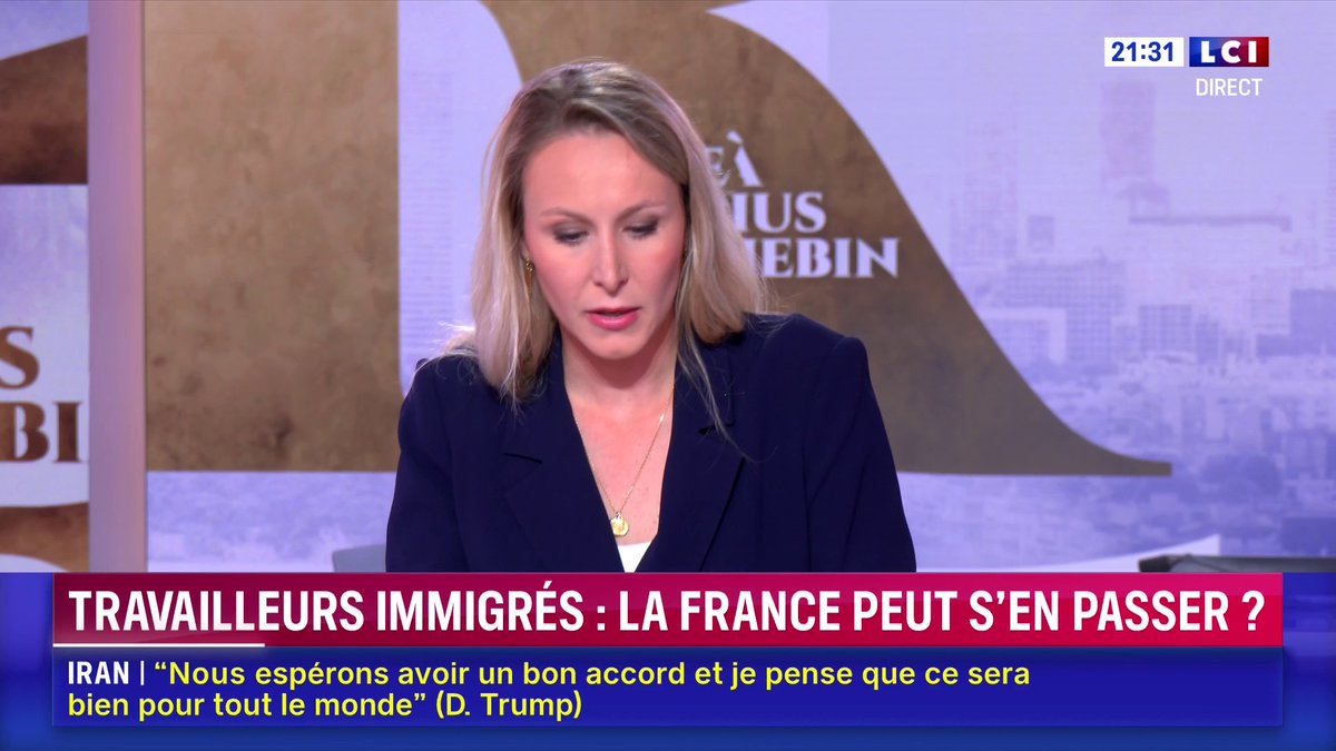 🔴 Marion Maréchal Le Pen sur LCI : ➡️ Travailleurs immigrés : la France peut s'en passer ? 🗣️"Il y a 1,5 million de jeunes en âge et en capacité de travailler qui sont sans emploi, sans étude, sans formation. 2 millions de personnes sont au RSA." Marion Maréchal