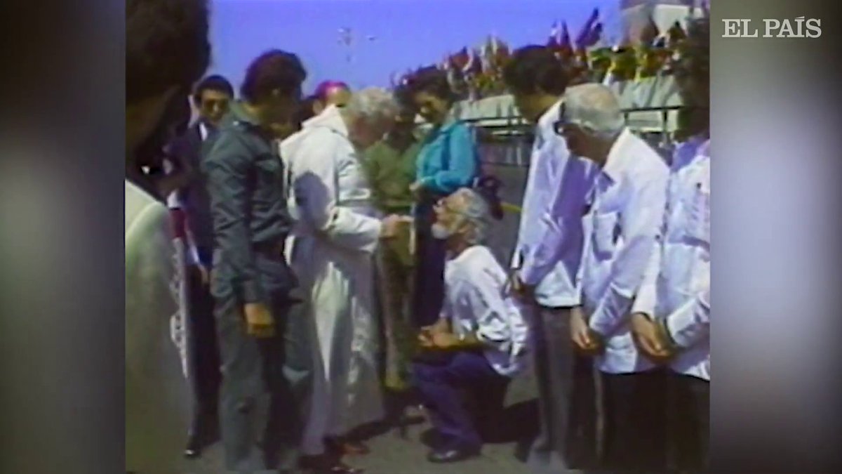 Fun fact: During his visit to Nicaragua in 1983, Pope John Paul II scolded the Nicaraguan communist priest and poet Ernesto Cardenal, which was captured on video (seen below). Arriving at the Managua airport, the Pope wagged his finger and publicly reprimanded Cardenal for his involvement in Nicaragua's Marxist-influenced Sandinista government, which went against Church law. John Paul II told him to straighten out his position with the Church. Ernesto Cardenal, a prominent supporter of communist liberation theology, was serving as Minister of Culture in the Sandinista government. The Vatican had strictly forbidden priests from holding political office. Cardenal’s defiance of the Vatican's order led to his suspension from administering the sacraments. Interestingly enough, in 2019, Pope Francis officially lifted the canonical penalties that were originally imposed on Ernesto Cardenal by John Paul II.