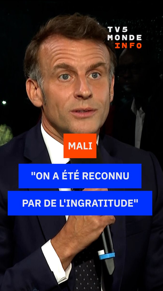 🇲🇱 🇫🇷 "Je pense au peuple malien et à ce qu’il subit sous les coups de boutoir de groupes terroristes", a déclaré le président français Emmanuel Macron dans une interview exclusive pour TV5MONDE, en revenant sur les attaques au Mali.