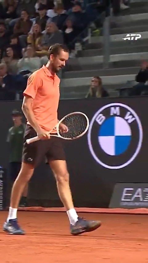 Full blooded forehand from Daniil 💥 Internazionali BNL d'Italia | #IBI26 | Daniil Medvedev