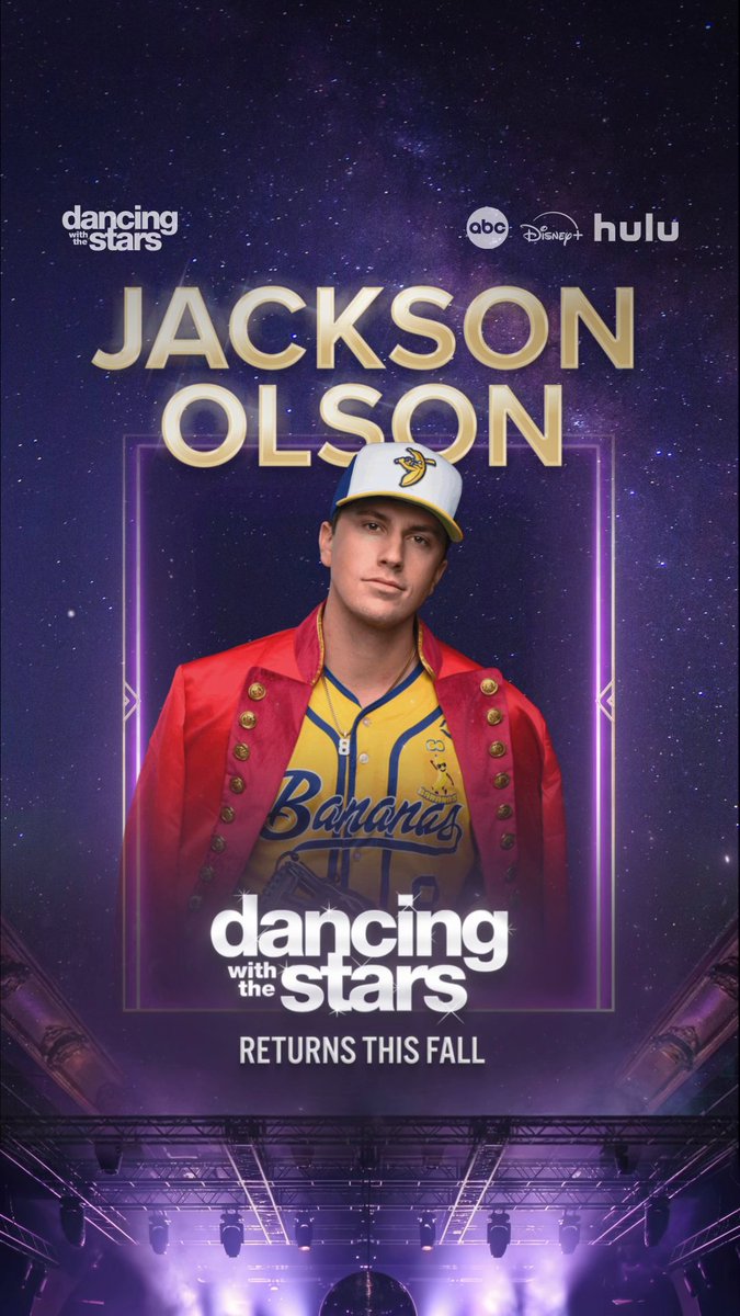 This banana is hitting the ballroom! 🍌🕺 Catch Jackson Olson on the new season of #DWTS, this fall on ABC, Disney+, and Hulu.