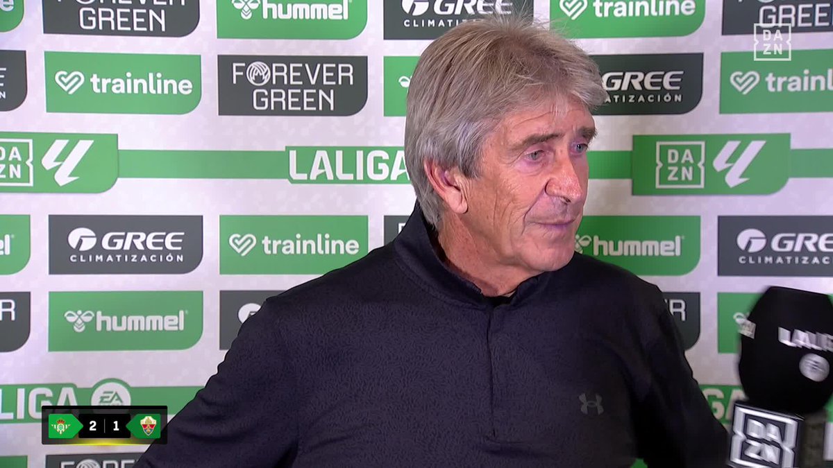🗣️ "No es el momento de conversarlo ahora. Ya veremos qué pasa más adelante" Manuel Pellegrini no confirma en DAZN su continuidad en el proyecto del Real Betis para la Champions League 2026/2027 👀 #LALIGAenDAZN ⚽