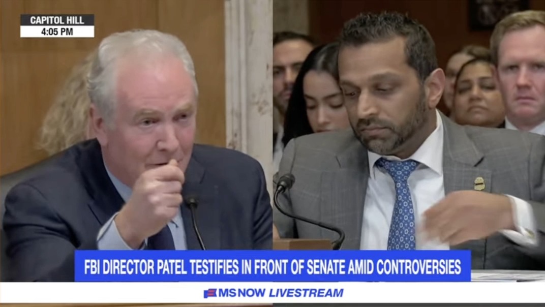Sen. Van Hollen to Kash Patel: Let the record show the Director of the FBI does not want to answer the question about whether or not it's a crime to lie to Congress. I find that extremely troubling. I find it troubling that you lie to the American people every day. You are a disgrace.