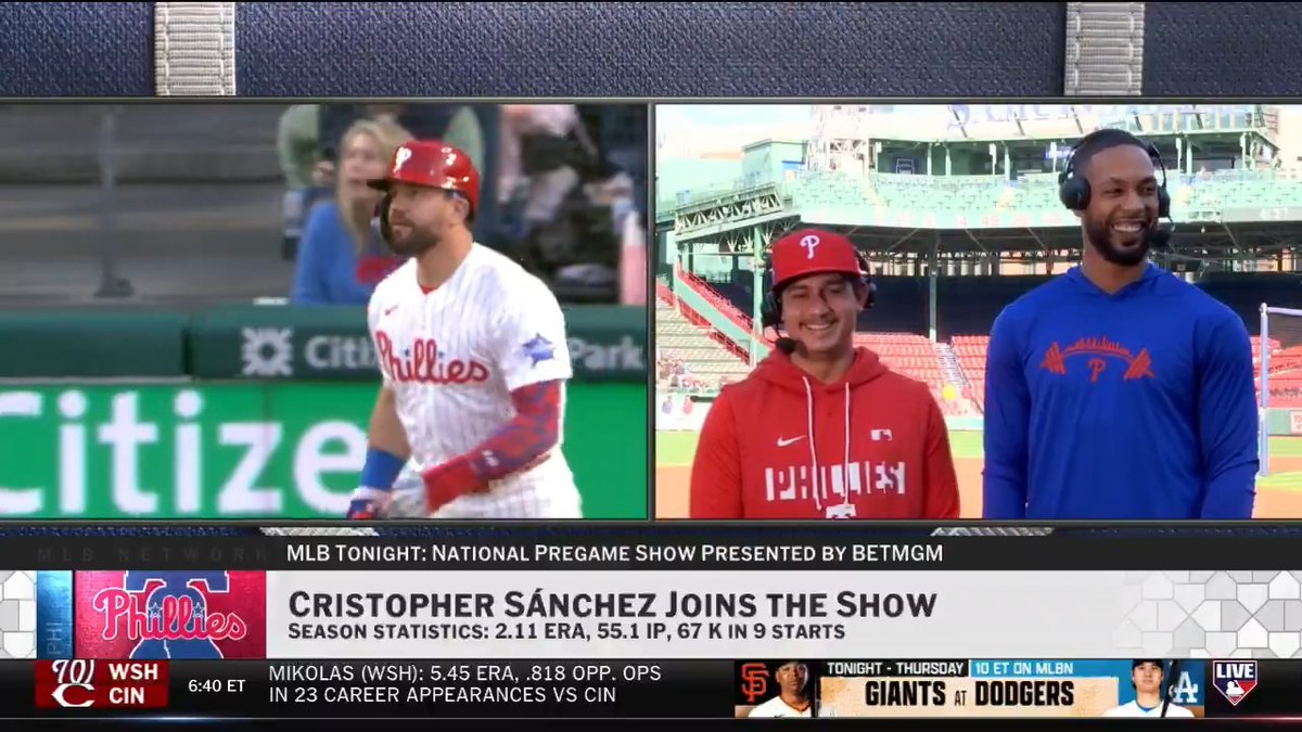 Cristopher Sánchez and Kyle Schwarber are both RED-HOT, but who would come out on top if they matched up? Sánchez: "We've got to ask him if he can get a hit off me right now." 😂