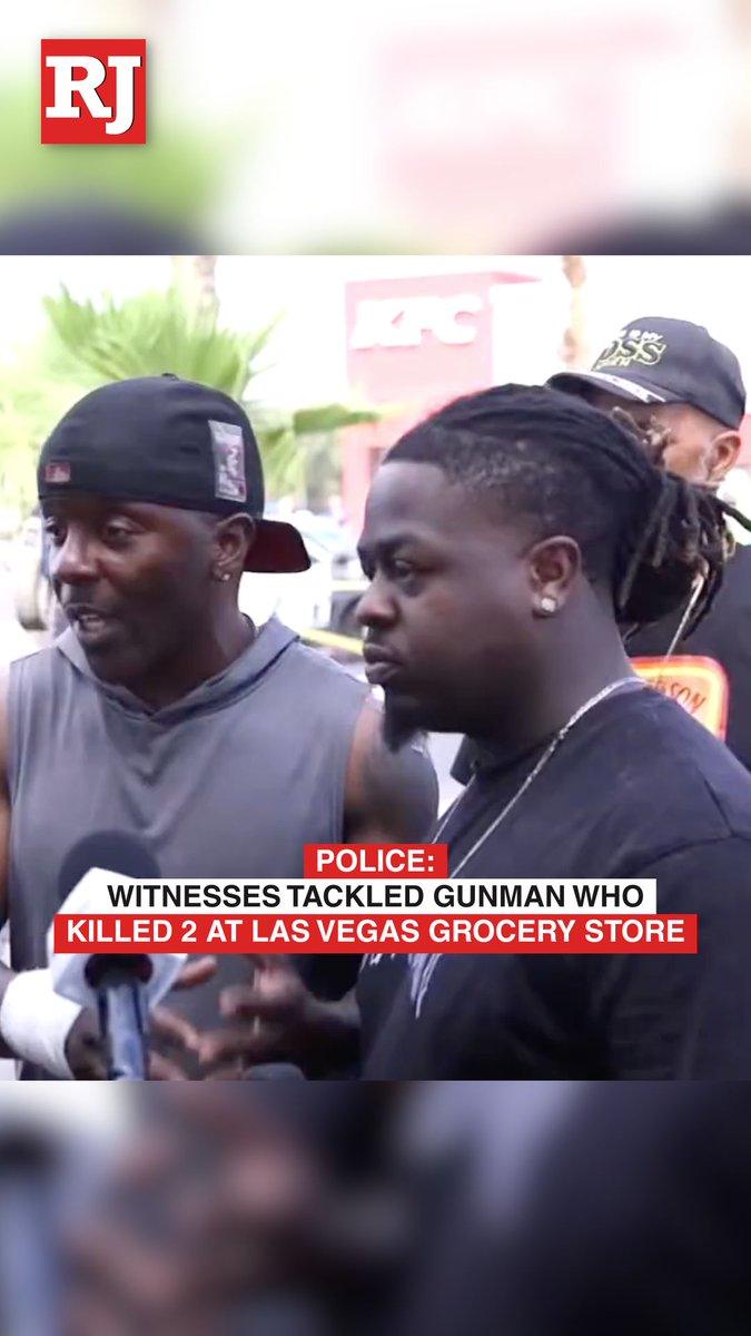 A gunman shot and killed two people inside a south Las Vegas grocery store Tuesday before several witnesses tackled and subdued him until officers arrived, according to police. FULL STORY: