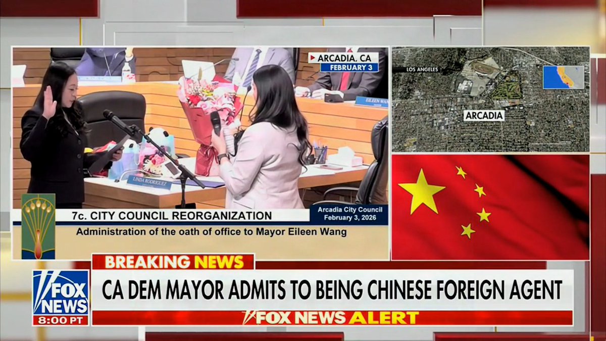 The Democrat mayor of Arcadia, California, just pleaded guilty to acting as a foreign agent for China - spreading Communist propaganda on American soil. Eileen Wang now faces up to a DECADE in prison. When I'm governor, no foreign government will ever have a foothold in South Carolina.