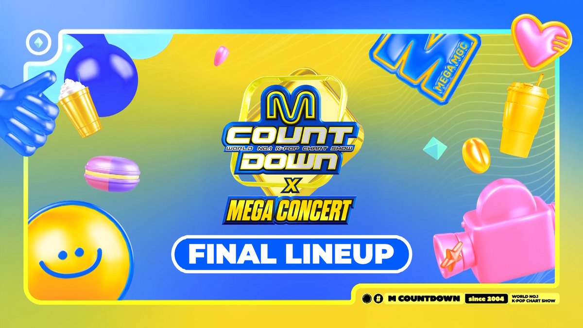 💙 M COUNTDOWN X MEGA CONCERT 💛 𝐅𝐈𝐍𝐀𝐋 𝐋𝐈𝐍𝐄𝐔𝐏★ EXO ✶ LE SSERAFIM ✶ tripleS ✶ ZEROBASEONE ✶ NCT WISH ✶ MEOVV ✶ KickFlip ✶ Hearts2Hearts IDID ✶ ALPHA DRIVE ONE ✶ LNGSHOT ✶ hrtz.wav ✶ MODYSSEY ✶ AND2BLE - 2026. 05. 30 (SAT) 📍 INSPIRE ARENA #엠카운트다운 #MCOUNTDOWN #엠카운트다운X메가콘서트 #MCOUNTDOWN_X_MEGACONCERT 엠쥐씨