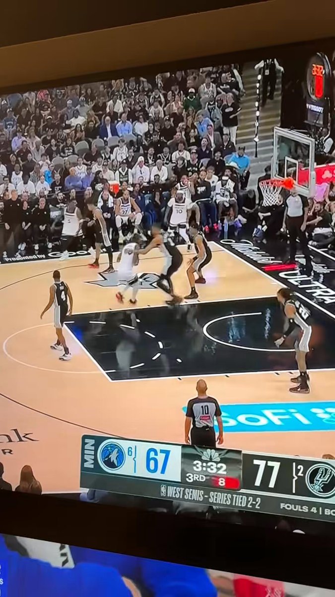Hey NBA.com/Stats - at 3:27 left in the 3rd quarter this appears to be a Victor Wembanyama block on the 3rd shot attempt by Julius Randle, which I slowed down here. You can see Randle’s follow through on the shot. Can you please review and correct to a blocked shot for Wemby?
