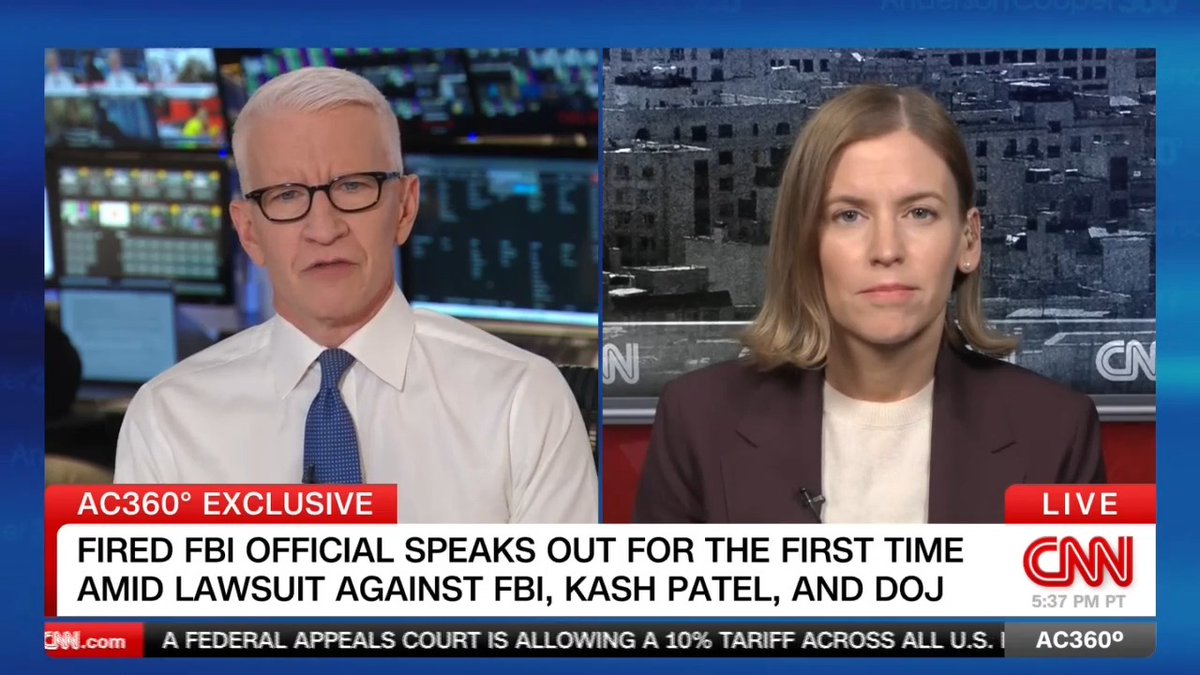 Attorney Margaret Donovan says her client, former acting FBI Director Brian Driscoll, was wrongfully fired for refusing to turn over the names of agents who worked on investigations linked to President Trump.