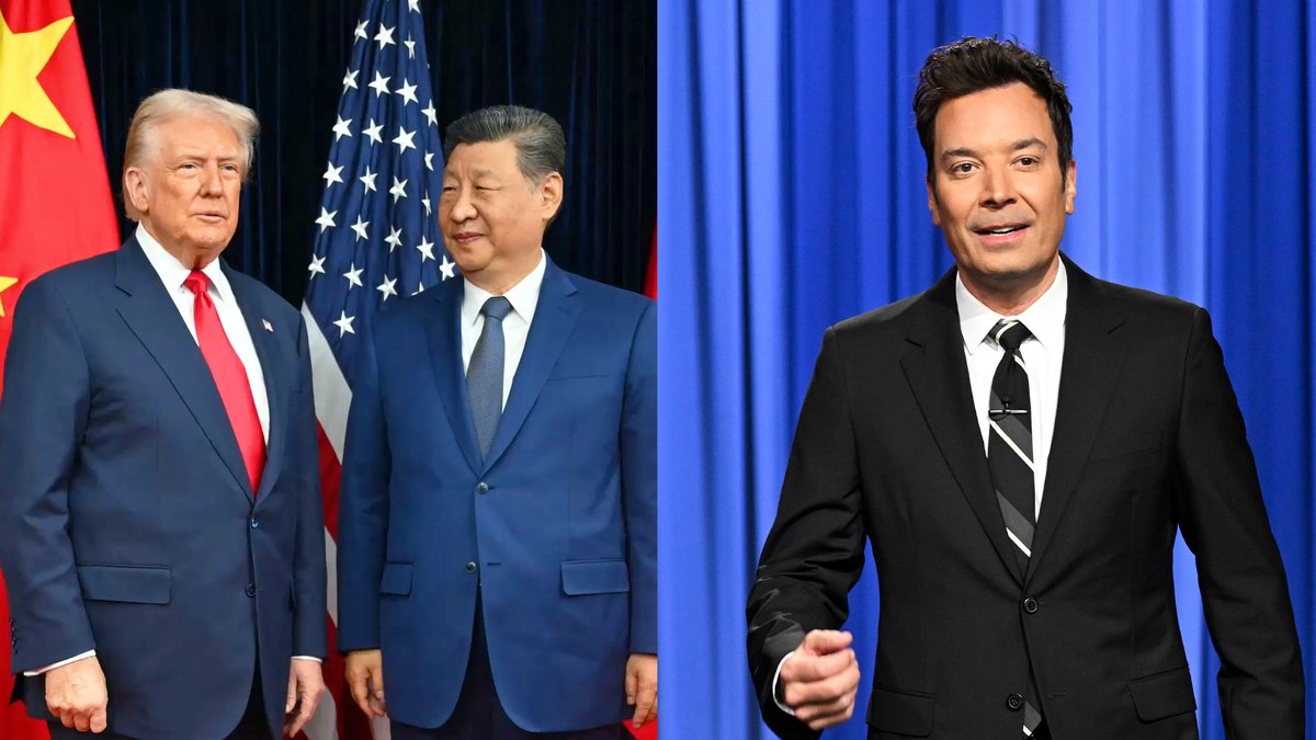 Tomorrow, President Trump will arrive in China for a high-stakes summit with President Xi Jinping. Trump’s really excited to visit China; he can’t wait to see where all of his hats are born. #FallonTonight