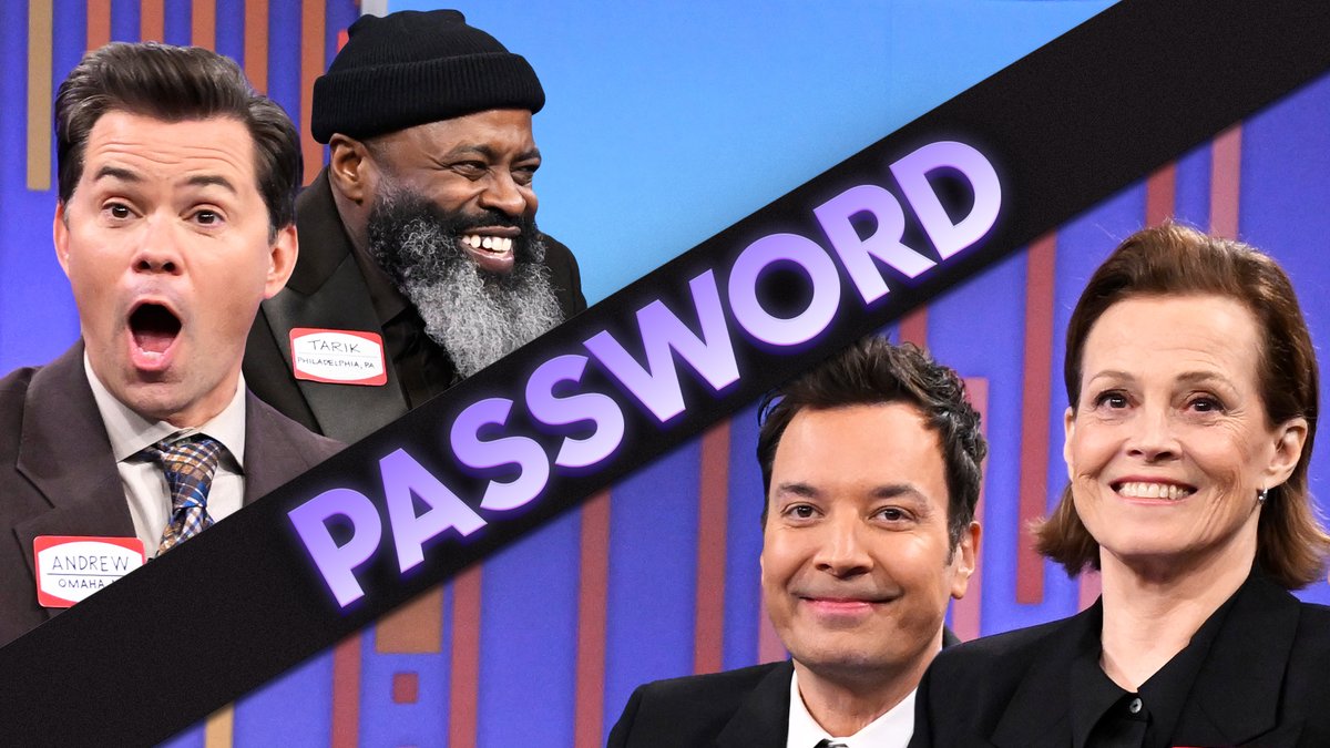 Sigourney Weaver & Jimmy go head-to-head with Andrew Rannells & Black Thought in Password! #FallonTonight