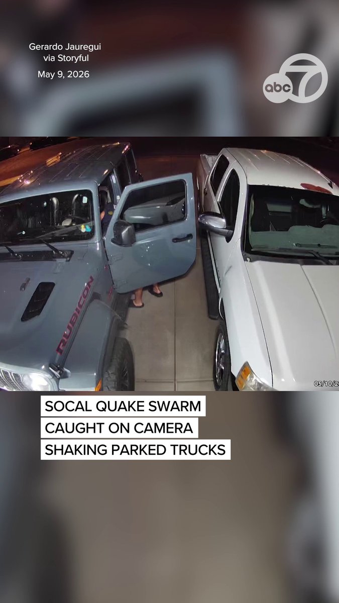 Quake on camera! A car owner got quite a surprise when an earthquake hit while he was getting something out of his car, and the whole moment was caught on a home security camera. It happened on May 9, 2026, in Brawley, California. It was part of a swarm of more than 300 quakes to hit that area within a matter of hours.