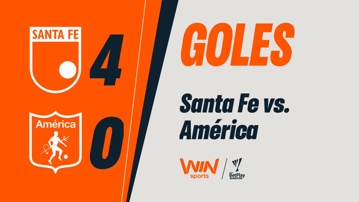 🦁🏆¡GANÓ, GUSTÓ Y GOLEÓ EL ‘LEÓN’! Independiente Santa Fe venció 4-0 a América de Cali en la vuelta de los cuartos de final de #LALIGAxWIN y selló su clasificación a semifinales con un global de 5-1. 🔥Hattrick de Hugo Rodallega y llegó a 302 goles como profesional.